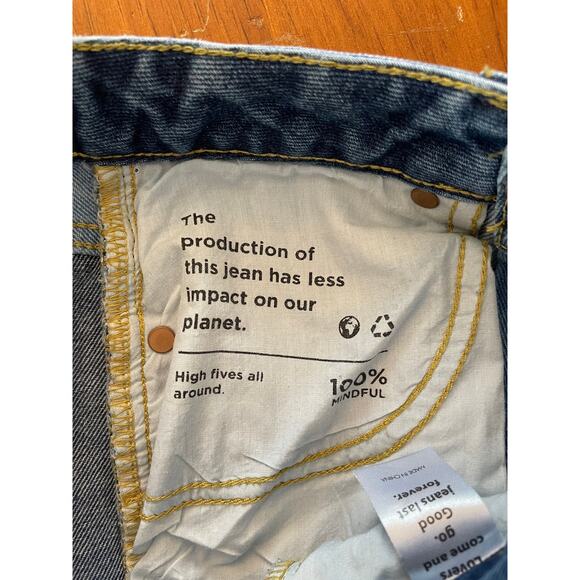 Pacsun Womens Jeans All Cotton 90's Boyfriend Size 24 Two Toned Straight Flaw - Picture 7 of 13